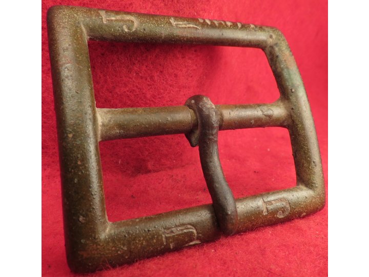 1902 Pattern US Army Garrison Belt Buckle with Carved Initials & Notches